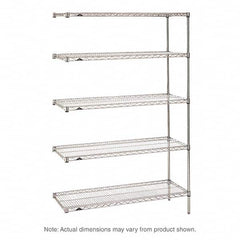 Metro - 2,000 Lb Capacity 5 Shelf Wire Shelving - Add-On Unit - Benchmark Tooling