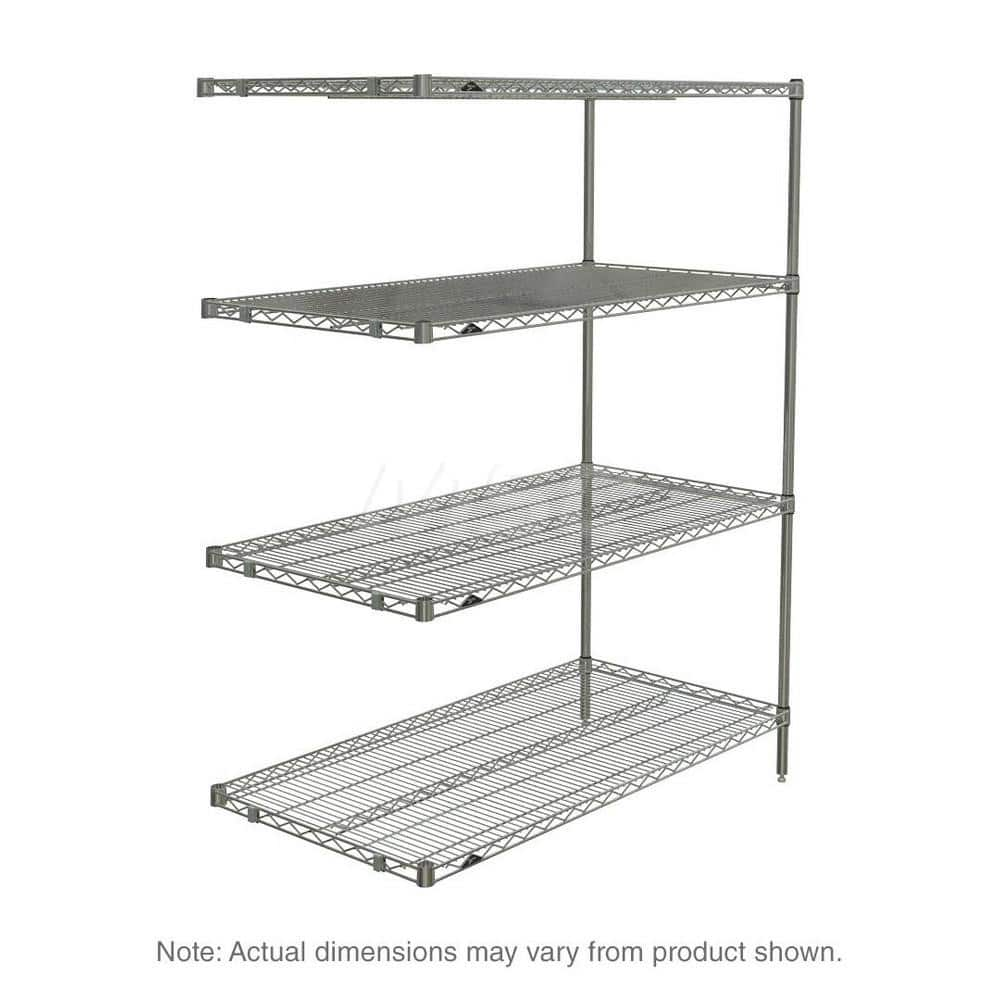 Add-On Unit Wire Shelving: 4 Shelves 72″ Wide, 21″ Deep, 63″ High