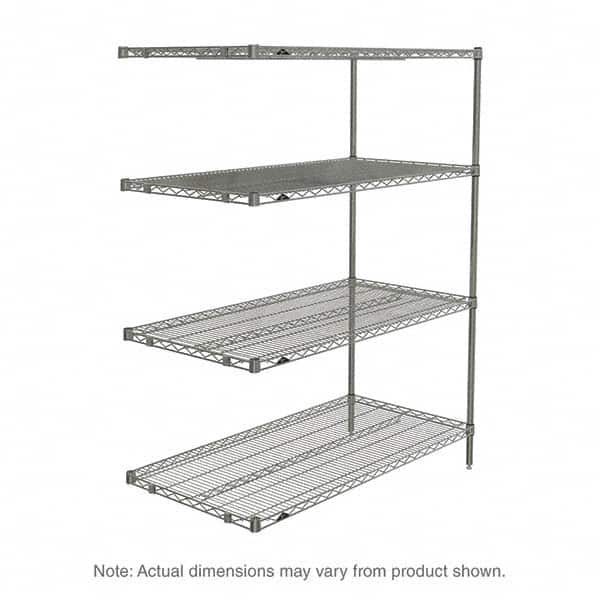 Metro - 2,000 Lb Capacity 4 Shelf Wire Shelving - Add-On Unit - Benchmark Tooling