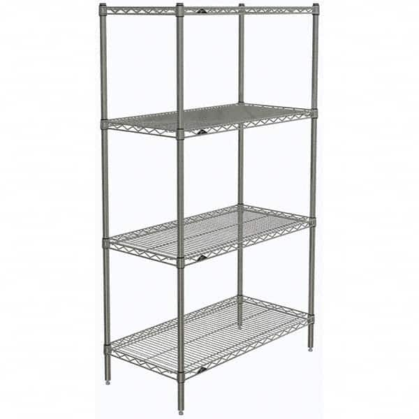 Metro - 2,000 Lb Capacity 4 Shelf Wire Shelving - Starter Unit - Benchmark Tooling