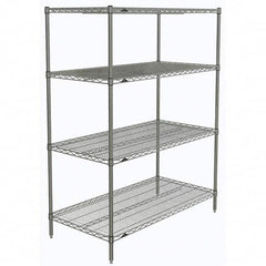 Metro - 2,000 Lb Capacity 4 Shelf Wire Shelving - Starter Unit - Benchmark Tooling