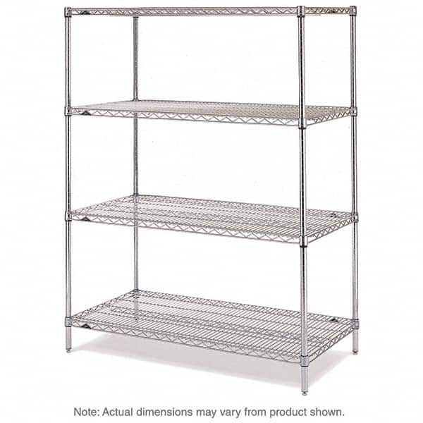 Metro - 2,000 Lb Capacity 4 Shelf Wire Shelving - Starter Unit - Benchmark Tooling