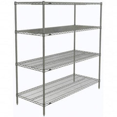 Metro - 2,000 Lb Capacity 4 Shelf Wire Shelving - Starter Unit - Benchmark Tooling