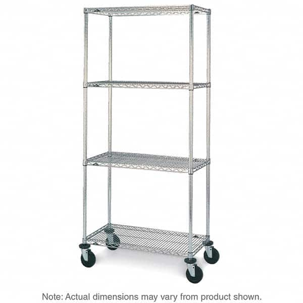 Metro - 600 Lb Capacity 4 Shelf Mobile Wire Shelving Unit - Add-On Unit - Benchmark Tooling