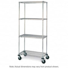 Metro - 600 Lb Capacity 4 Shelf Mobile Wire Shelving Unit - Add-On Unit - Benchmark Tooling