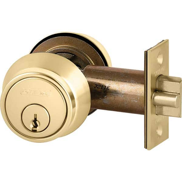 Schlage - Deadbolts Type: Deadlocking Latch Door Thickness Range: 1-1/2-1-3/4 - Benchmark Tooling