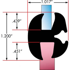 Fairchild Industries - Automotive Replacement Parts; Type: Self-Sealing Weatherstrip ; Application: Two Piece Rubber Glass Sealing Weatherstrip for Windshields With Rubber Locking Strip Included, , 25 Ft., Each - Exact Industrial Supply