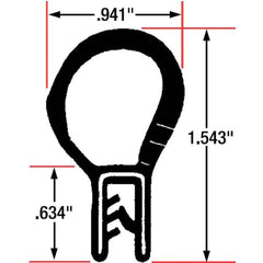 Fairchild Industries - Automotive Replacement Parts; Type: Trim Seal ; Application: Trim Seal, Sponge Bulb and Dense Rubber with Flexible Steel Wire Core, .039"-.118", Black, 25 ft. - Exact Industrial Supply