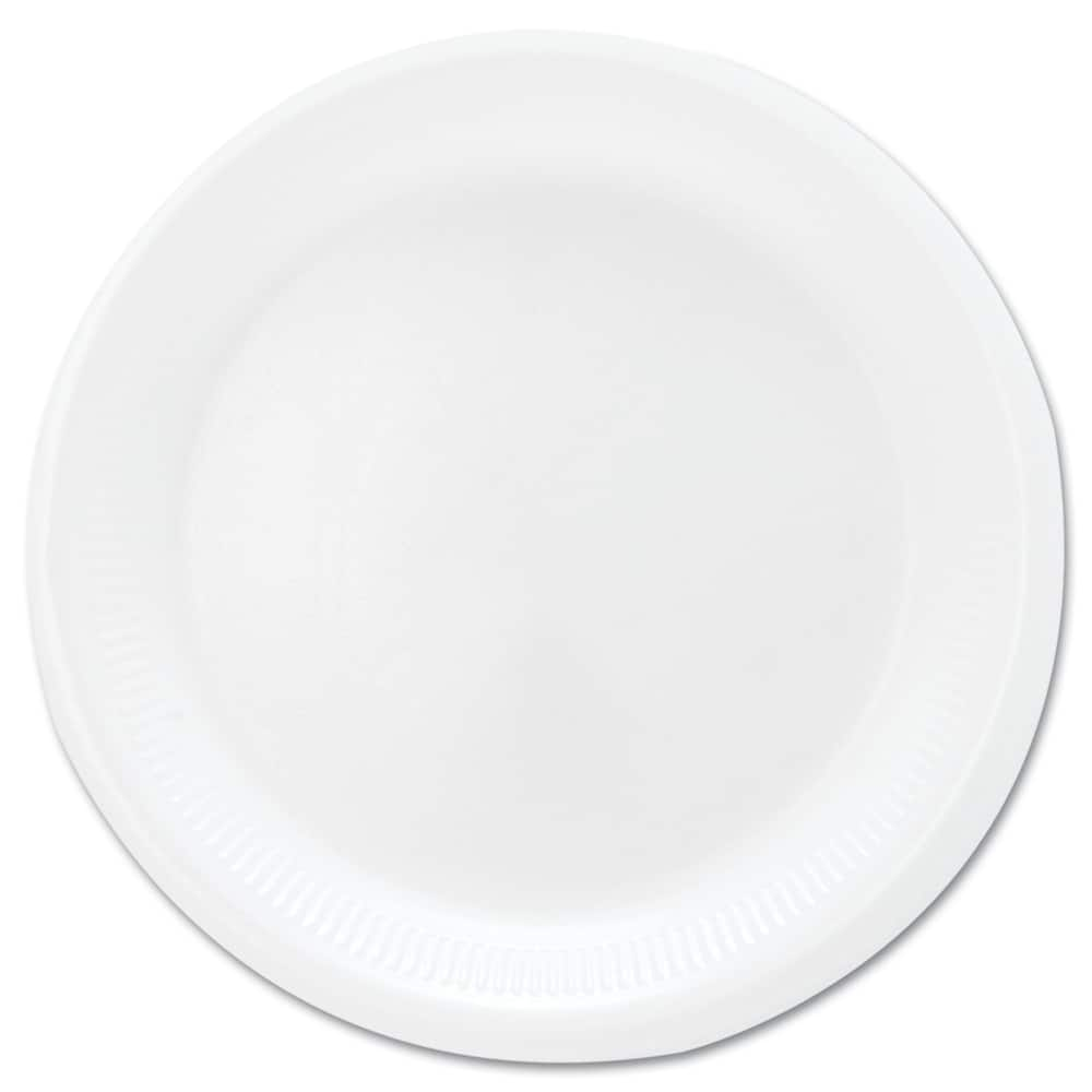 DART - Paper & Plastic Cups, Plates, Bowls & Utensils; Breakroom Accessory Type: Plates ; Breakroom Accessory Description: Dinnerware-Plate; Foam ; Color: White - Exact Industrial Supply