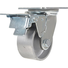 Vestil - Standard Casters; Mount: With Holes ; Style: Swivel w/Total Brake ; Wheel Diameter: 4 (Inch); Wheel Width: 2 (Inch); Overall Height (Inch): 5-1/2 ; Load Capacity (Lb.): 1100.000 - Exact Industrial Supply