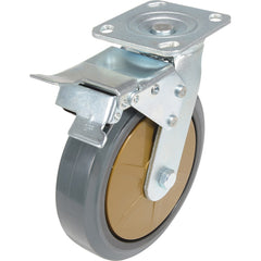 Vestil - Standard Casters; Mount: With Holes ; Style: Swivel w/Total Brake ; Wheel Diameter: 8 (Inch); Wheel Width: 2 (Inch); Overall Height (Inch): 9-1/2 ; Load Capacity (Lb.): 881.000 - Exact Industrial Supply