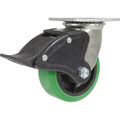 Vestil - Standard Casters; Mount: With Holes ; Style: Swivel w/Total Brake ; Wheel Diameter: 5 (Inch); Wheel Width: 2 (Inch); Overall Height (Inch): 6-1/2 ; Load Capacity (Lb.): 750.000 - Exact Industrial Supply