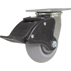 Vestil - Standard Casters; Mount: With Holes ; Style: Swivel w/Total Brake ; Wheel Diameter: 5 (Inch); Wheel Width: 2 (Inch); Overall Height (Inch): 6-1/2 ; Load Capacity (Lb.): 500.000 - Exact Industrial Supply