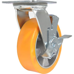 Vestil - Standard Casters; Mount: With Holes ; Style: Swivel w/Brake ; Wheel Diameter: 6 (Inch); Wheel Width: 2 (Inch); Overall Height (Inch): 7-1/2 ; Load Capacity (Lb.): 1212.000 - Exact Industrial Supply