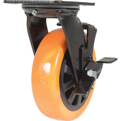 Vestil - Standard Casters; Mount: With Holes ; Style: Swivel w/Brake ; Wheel Diameter: 6 (Inch); Wheel Width: 2 (Inch); Overall Height (Inch): 7-1/2 ; Load Capacity (Lb.): 836.000 - Exact Industrial Supply