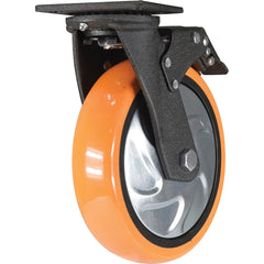 Vestil - Standard Casters; Mount: With Holes ; Style: Swivel w/Total Brake ; Wheel Diameter: 8 (Inch); Wheel Width: 2 (Inch); Overall Height (Inch): 9-1/2 ; Load Capacity (Lb.): 925.000 - Exact Industrial Supply