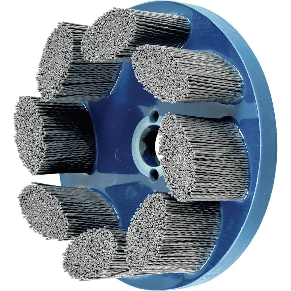 PFERD - Disc Brushes; Outside Diameter (Inch): 6 ; Grit: 80 ; Abrasive Material: Silicon Carbide ; Brush Type: Crimped ; Connector Type: Arbor ; Arbor Hole Size (Inch): 7/8 - Exact Industrial Supply