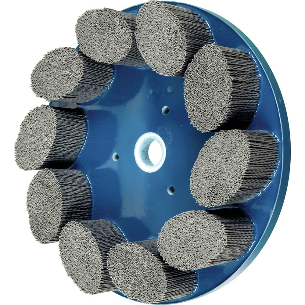 PFERD - Disc Brushes; Outside Diameter (Inch): 10 ; Grit: 80 ; Abrasive Material: Silicon Carbide ; Brush Type: Crimped ; Connector Type: Arbor ; Arbor Hole Size (Inch): 7/8 - Exact Industrial Supply