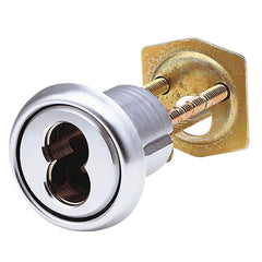 Arrow Lock - Cylinders; Type: Rim ; Keying: Less Core ; Number of Pins: 6 ; Material: Brass ; Finish/Coating: Satin Chrome - Exact Industrial Supply