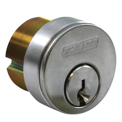 Schlage - Cylinders; Type: Mortise ; Keying: C123 Keyway ; Number of Pins: 6 ; Material: Brass ; Finish/Coating: Satin Chrome - Exact Industrial Supply