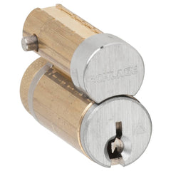 Schlage - Cylinders; Type: Removeable Core ; Keying: C134 Keyway ; Number of Pins: 6 ; Material: Brass ; Finish/Coating: Satin Chrome - Exact Industrial Supply