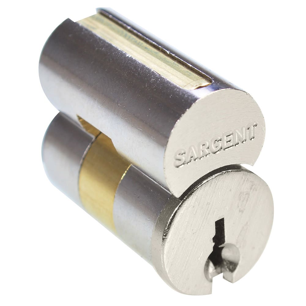 Sargent - Cylinders; Type: Removeable Core ; Keying: LB Keyway ; Number of Pins: 6 ; Material: Brass ; Finish/Coating: Satin Nickel - Exact Industrial Supply