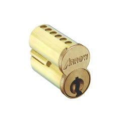 Arrow Lock - Cylinders; Type: Interchangeable Core ; Keying: BB Keyway ; Number of Pins: 6 ; Material: Brass ; Finish/Coating: Satin Brass - Exact Industrial Supply