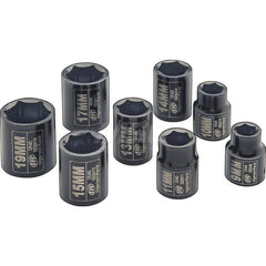 Socket Set: 3/8″ Drive 9 to 19 mm Socket, 6 Point