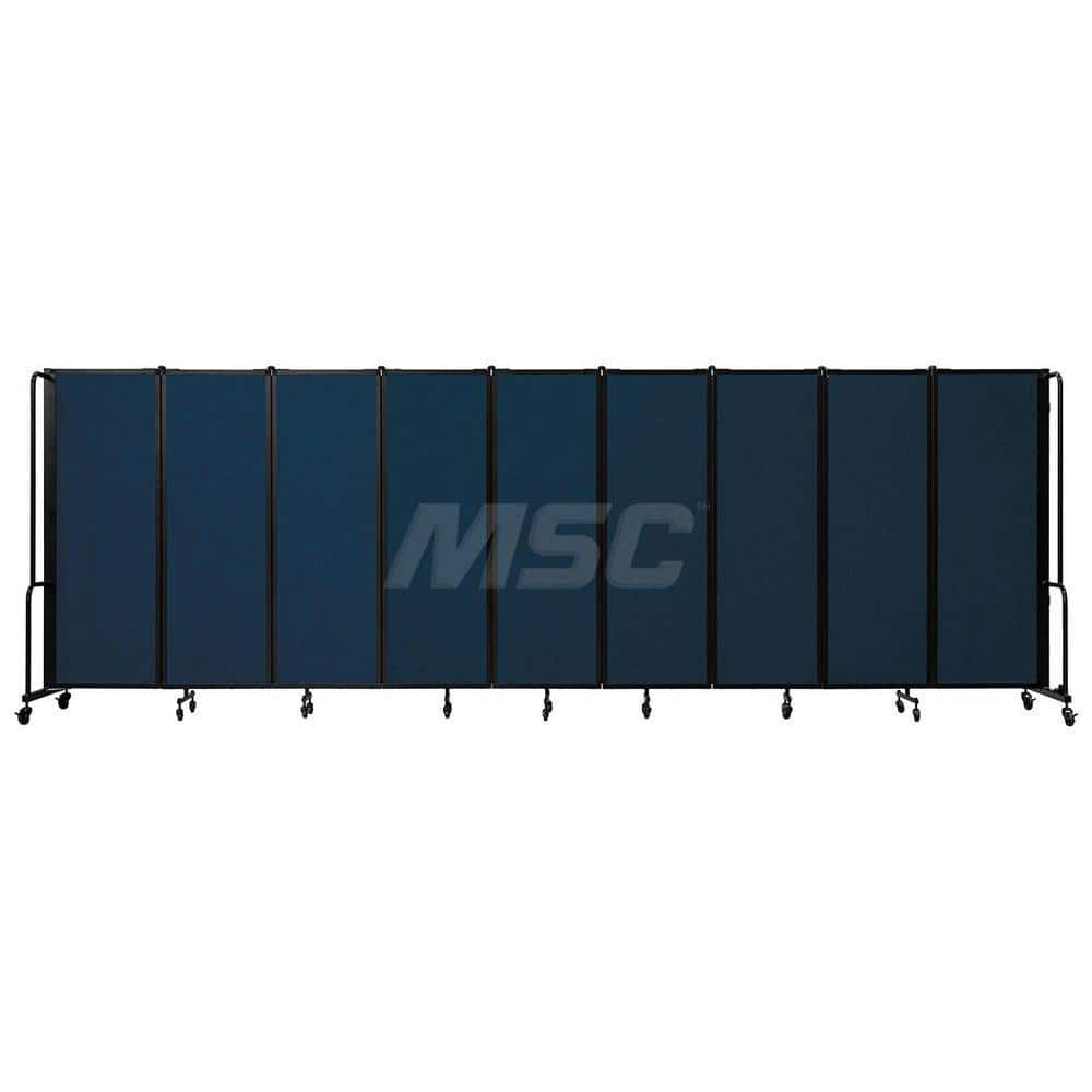 Office Cubicle Partition: 27″ OAW, 72″ OAH, Polyethylene Terephthalate & Steel, Blue