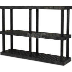 Plastic Shelving; Type: Adjustable Shelving; Shelf Capacity (Lb.): 925; Width (Inch): 16; Height (Inch): 48.000000; Number of Shelves: 3; Color: Black