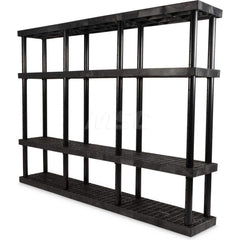 Plastic Shelving; Type: Adjustable Shelving; Shelf Capacity (Lb.): 1800; Width (Inch): 16; Height (Inch): 72.000000; Depth: 96; Number of Shelves: 4; Color: Black