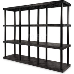 Plastic Shelving; Type: Fixed Shelving; Shelf Capacity (Lb.): 3540; Width (Inch): 24; Height (Inch): 75.000000; Depth: 96; Number of Shelves: 4; Color: Black