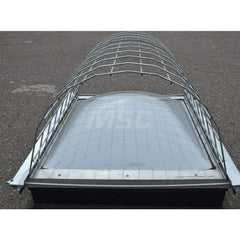 Skylight Guards; Shape: Half Round; Material: Galvanized steel; Color: Silver; Height (Inch): 15.93; Length (Inch): 24; Width (Inch): 24; Load Rating (Lb.): 402; Standards: CAL OSHA 3212 (b) ™and ™(e) ™and ™1926.501(b) (4)