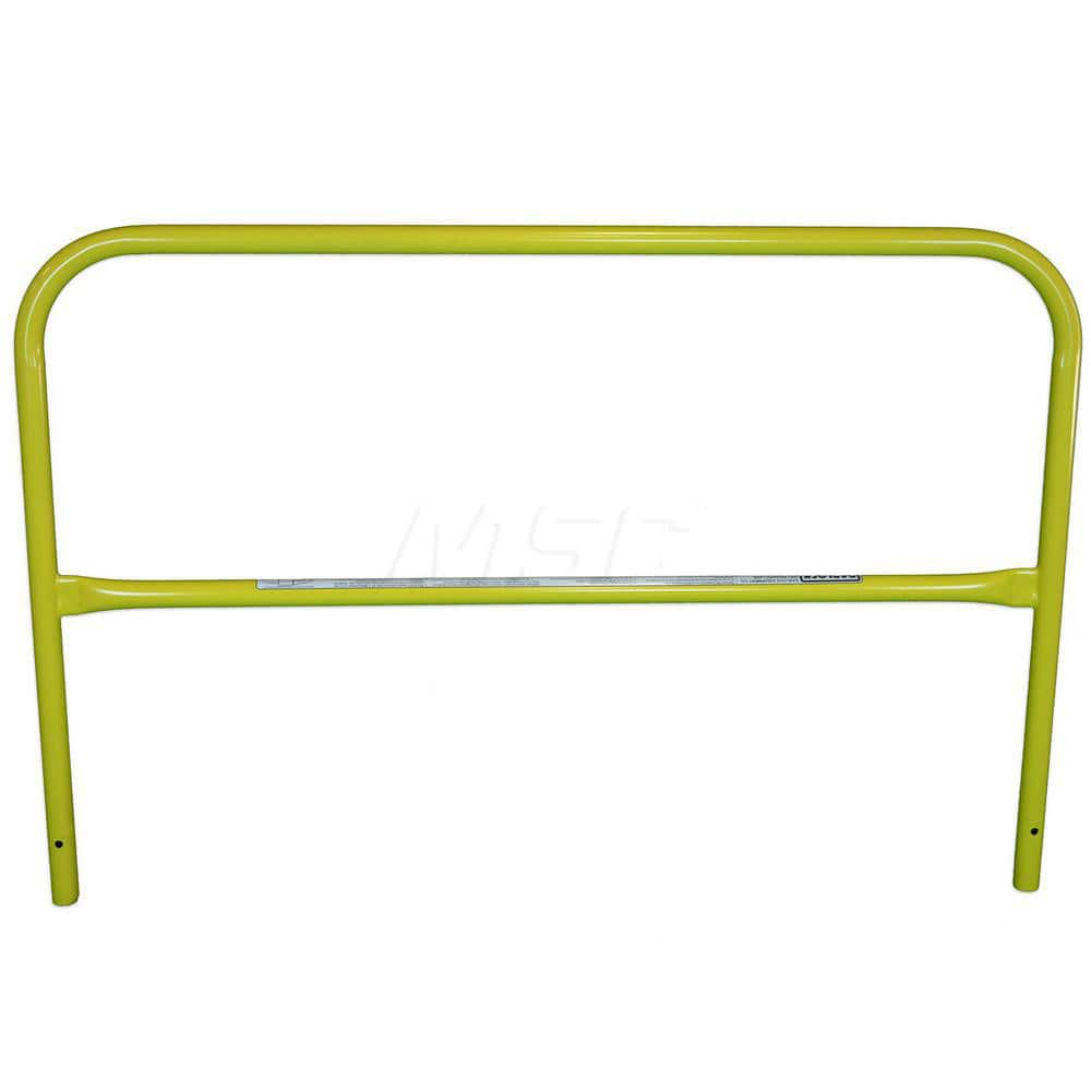 Heavy-Duty Guard Rail: Yellow, Painted, Steel 10″ Long, 42″ High, 2 Rails