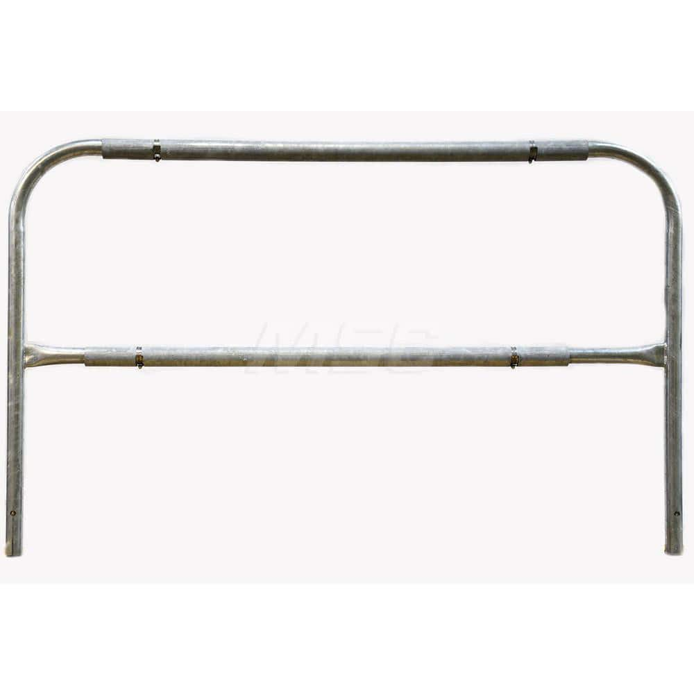 Heavy-Duty Guard Rail: Yellow, Galvanized, Steel 5-1/2″ Long, 42″ High, 2 Rails