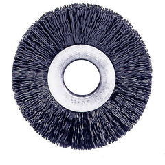 2″ Small Diameter Nylon Wheel Brush, .014″ Crimped Black Fill, 1/2″ Arbor Hole - Benchmark Tooling