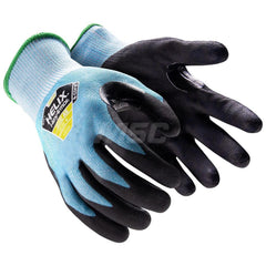 Cut, Puncture & Abrasive-Resistant Gloves: Size XL, ANSI Cut A5, ANSI Puncture 4, Nitrile, HPPE Blend Black & Blue, Palm & Fingers Coated, HPPE Blend Lined, HPPE Blend Back, Textured Grip, ANSI Abrasion 6