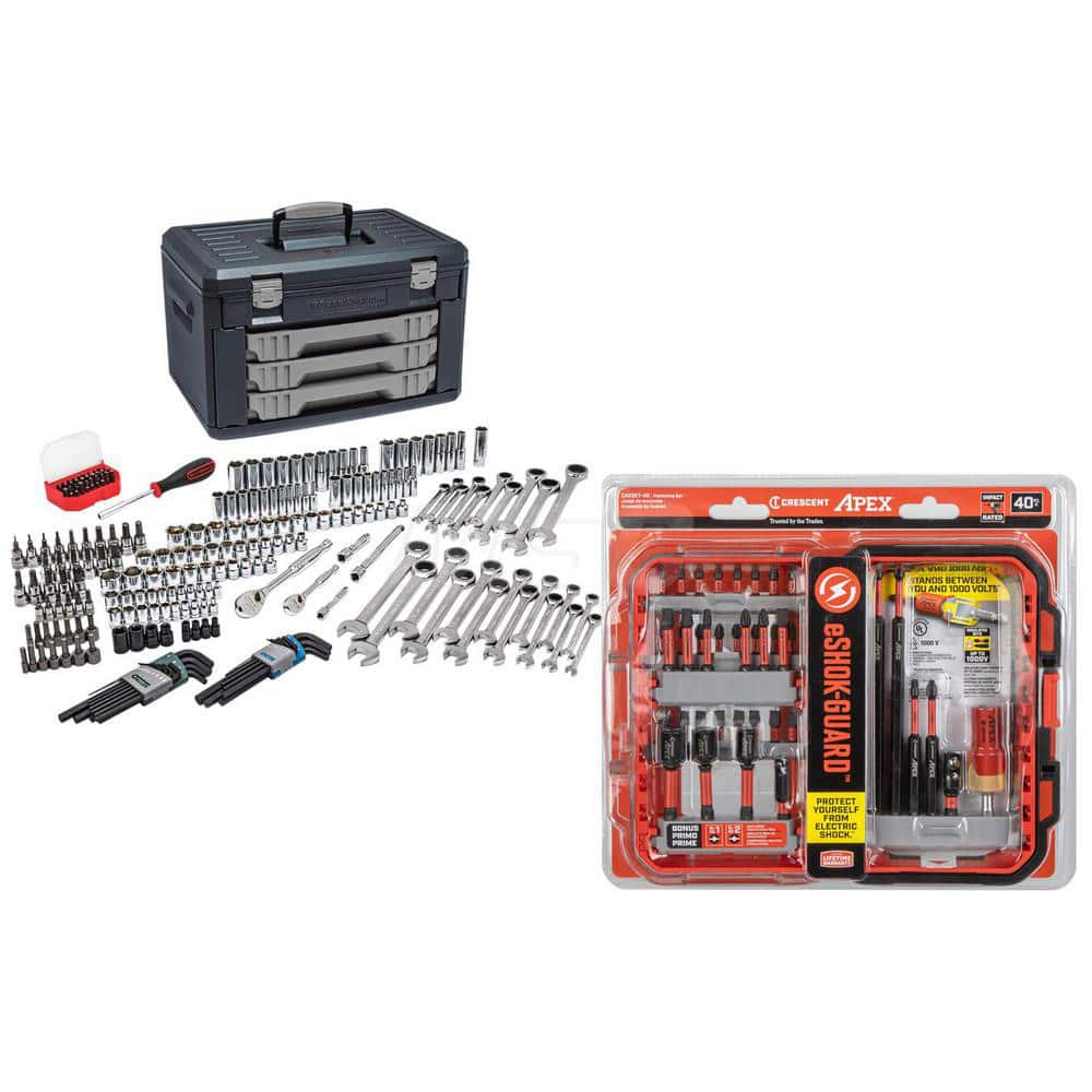 Combination Hand Tool Set: 1/4″ 3/8″ Drive