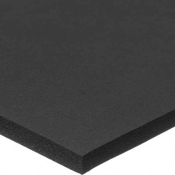 Closed Cell Buna-N Foam: 12″ Wide, 12″ Long, Black Plain Backing