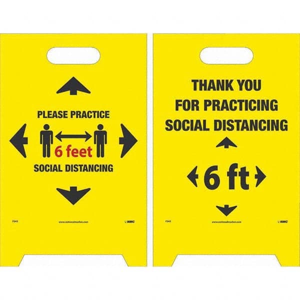 NMC - Cone & A Frame Floor Signs Shape: A-Frame Type: Accident Prevention - Benchmark Tooling