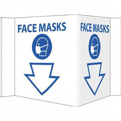 NMC - "Face Masks", 12" Wide x 6" High, Vinyl Safety Sign - Benchmark Tooling