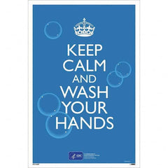 NMC - "COVID-19 - Keep Calm And Wash Your Hands", 12" Wide x 18" High, Paper Safety Sign - Benchmark Tooling