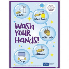 NMC - "COVID-19 - Wash Your Hands", 18" Wide x 24" High, Paper Safety Sign - Benchmark Tooling