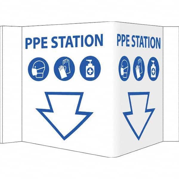 NMC - "PPE Station", 12" Wide x 6" High, Vinyl Safety Sign - Benchmark Tooling