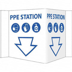 NMC - "PPE Station", 12" Wide x 6" High, Vinyl Safety Sign - Benchmark Tooling