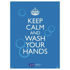 NMC - "COVID-19 - Keep Calm And Wash Your Hands", 18" Wide x 24" High, Paper Safety Sign - Benchmark Tooling