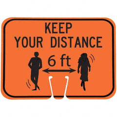 PRO-SAFE - "Notice - Keep Your Distance 6'", 12-1/2" Wide x 10-1/2" High, ABS Safety Sign - Benchmark Tooling
