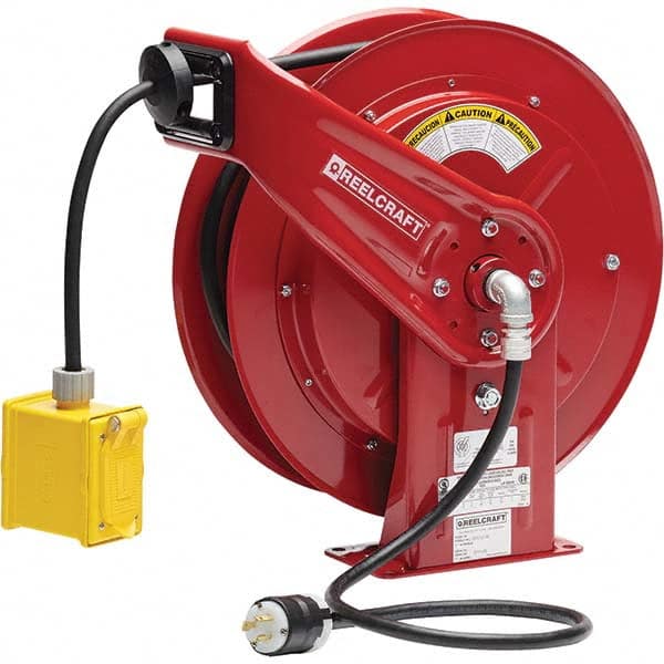 Reelcraft - Cord & Cable Reels End Type: Duplex Outlet Box with GFCI Cable Length (Feet): 75 - Benchmark Tooling