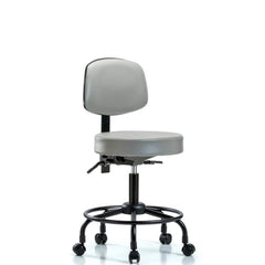 Lab Stool: Vinyl, 24″ Seat Width, 24″ Seat Depth Round Height