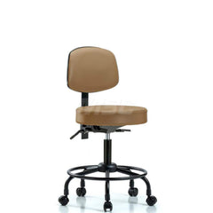 Lab Stool: Vinyl, 24″ Seat Width, 24″ Seat Depth Round Height